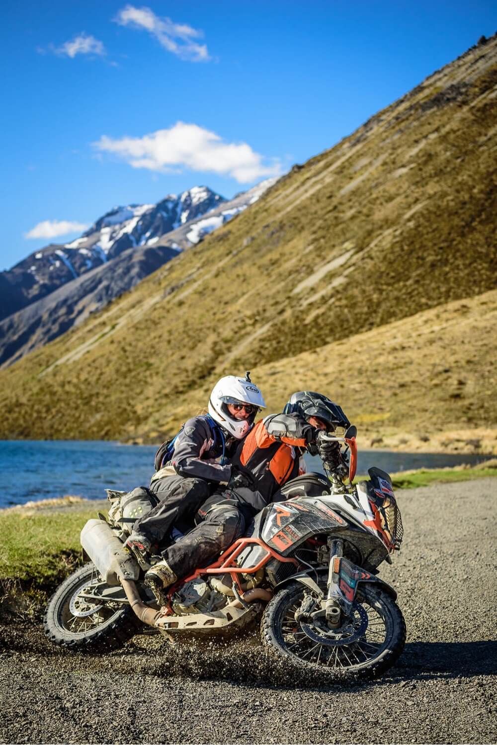 Karen and husband on motorbike
